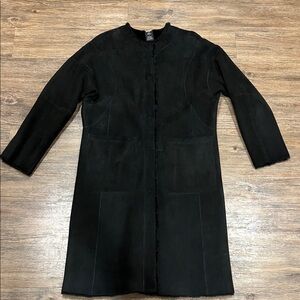 UGG Black Women's Shearling Trench Coat